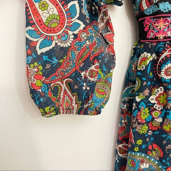 NEW‎ Flying Tomato Floral Paisley Embroidered V-Neck Flowy Mini Dress - Picture 5 of 8